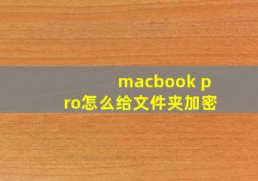 macbook pro怎么给文件夹加密